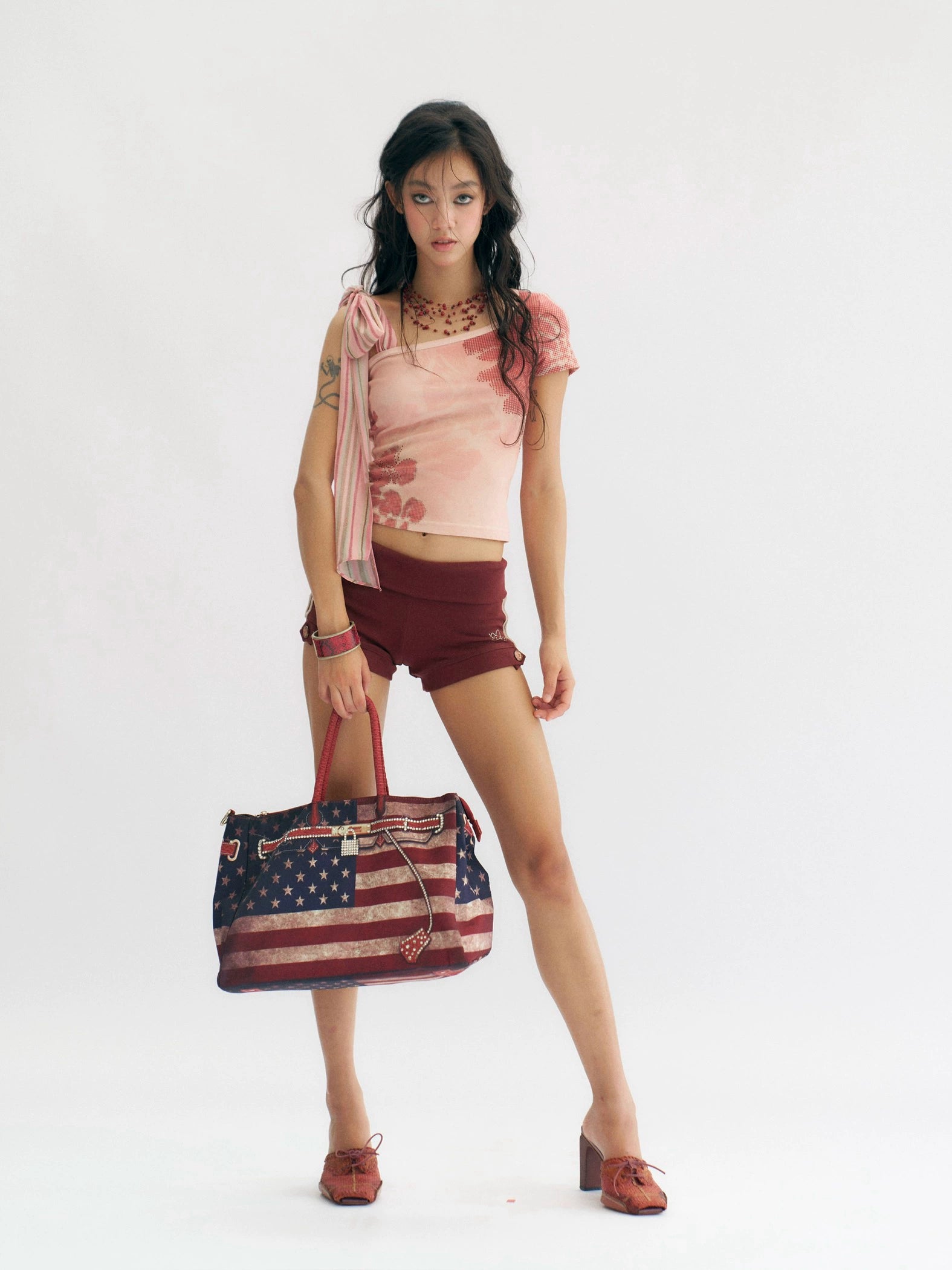 Blush Mirage Asymmetrical Scarf Top