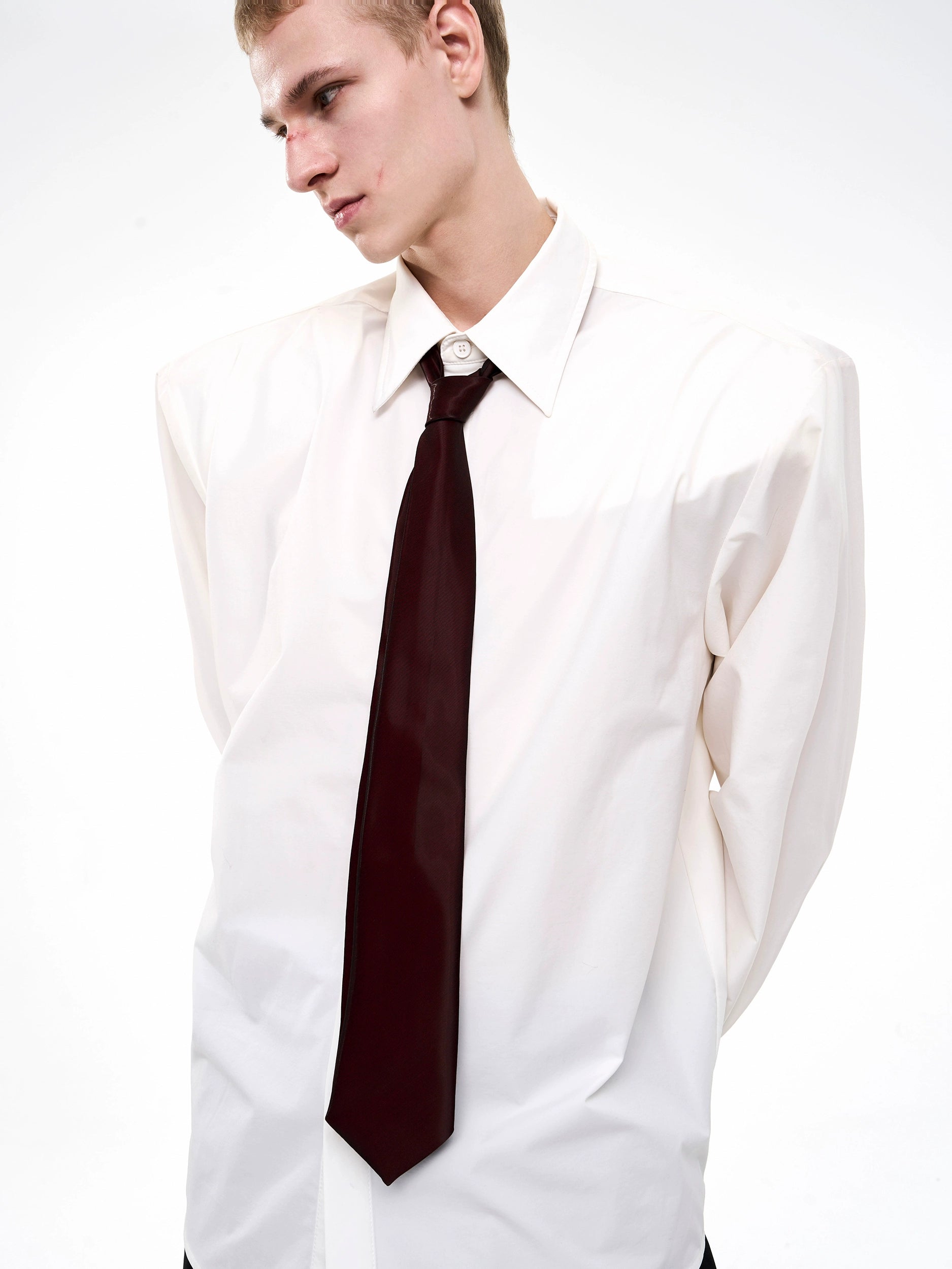 Glossy Black and Burgundy Neckties