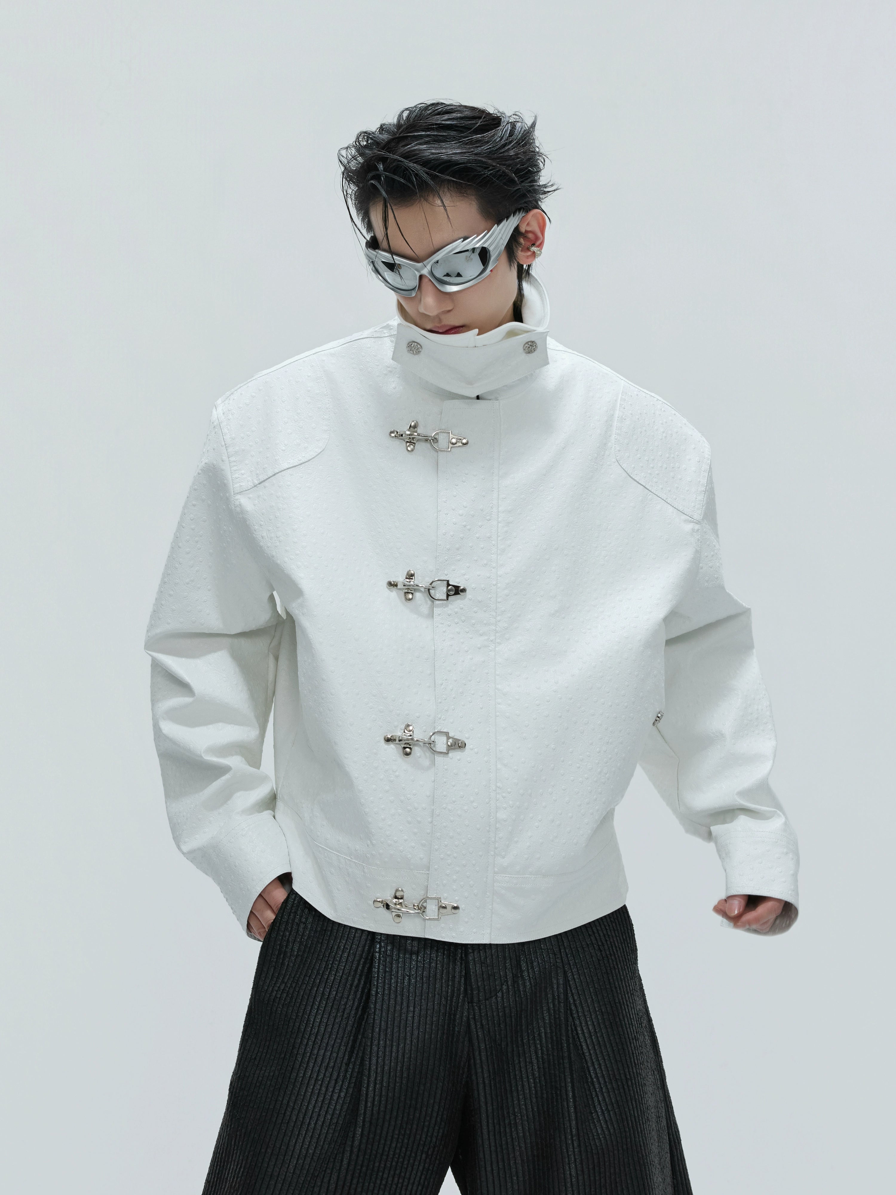 Obsidian Buckle Ostrich Jacket