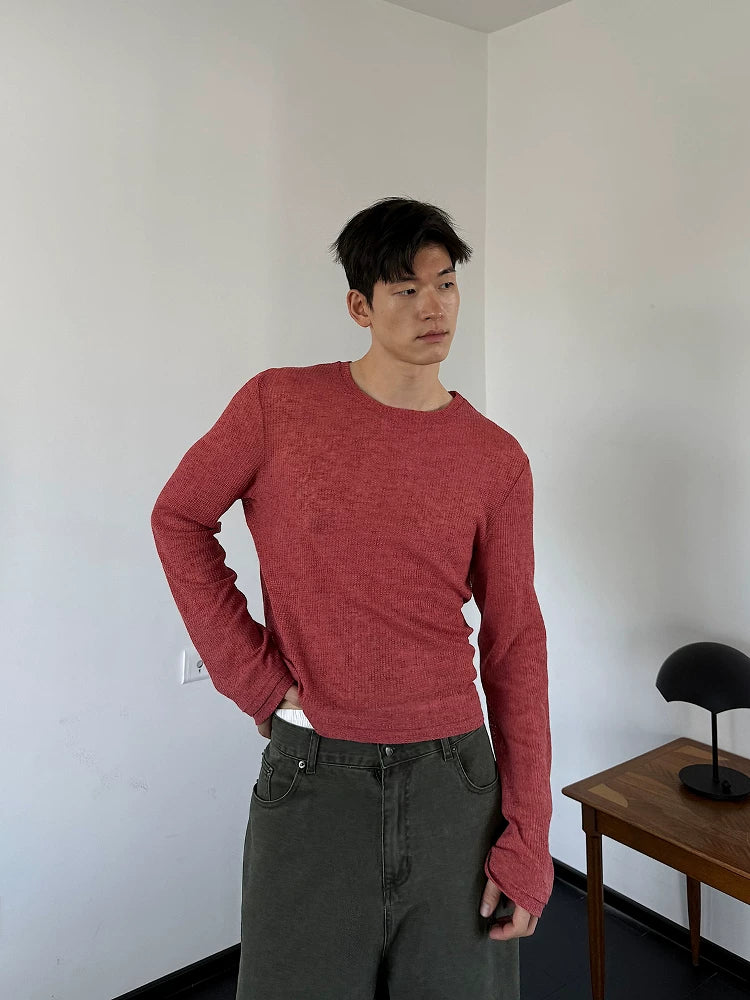 Rose Ember Textured Knit Tee