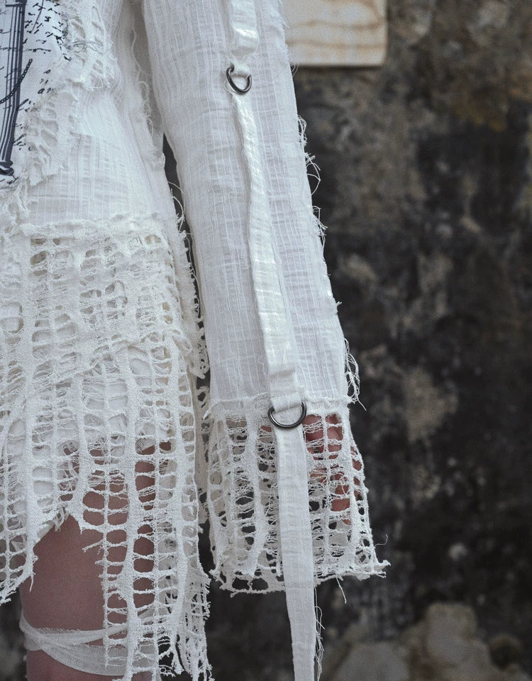 Gothic Angel Distressed Lace Sweater