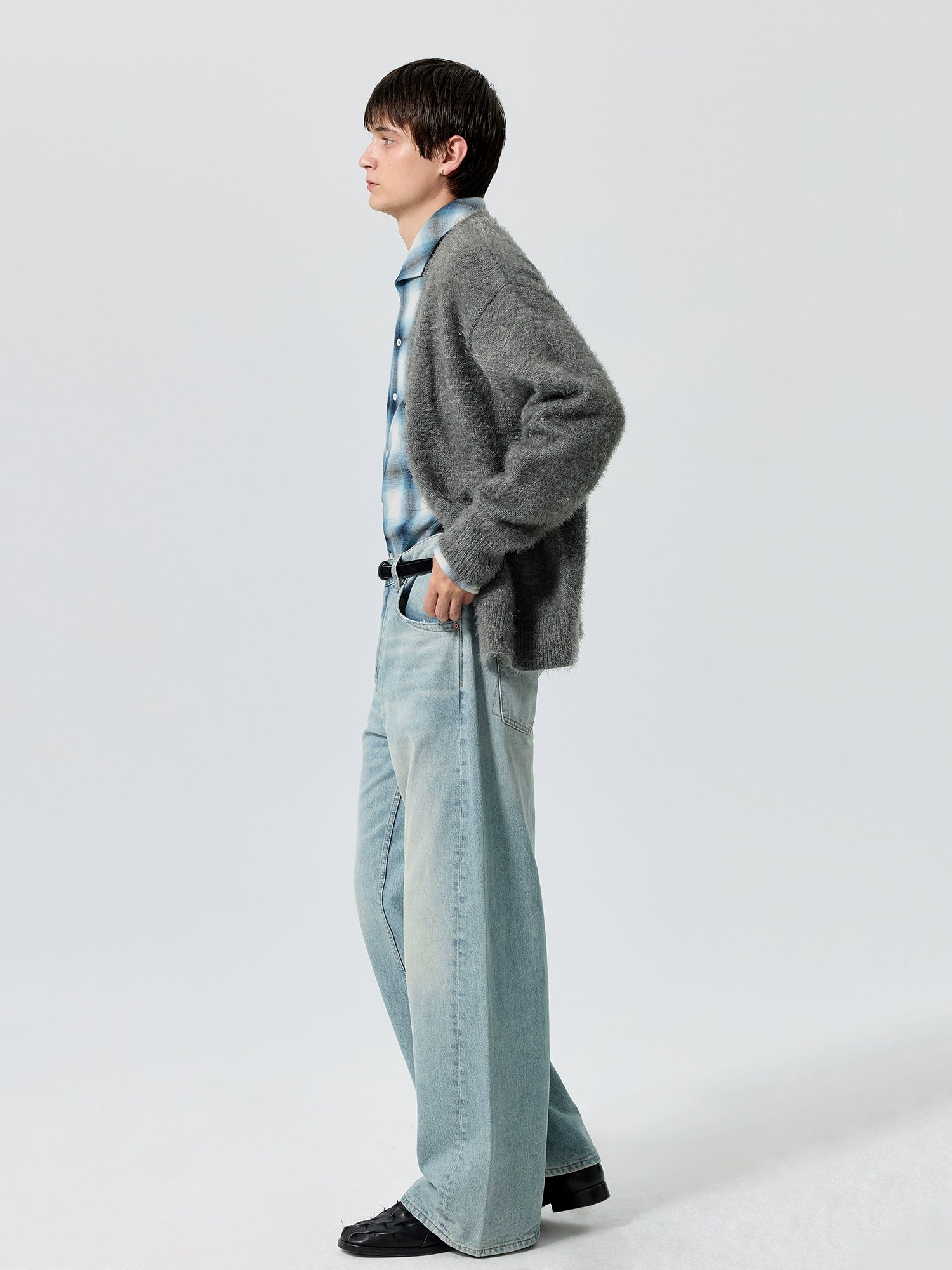 Heather Brushed Classic Knit Cardigan