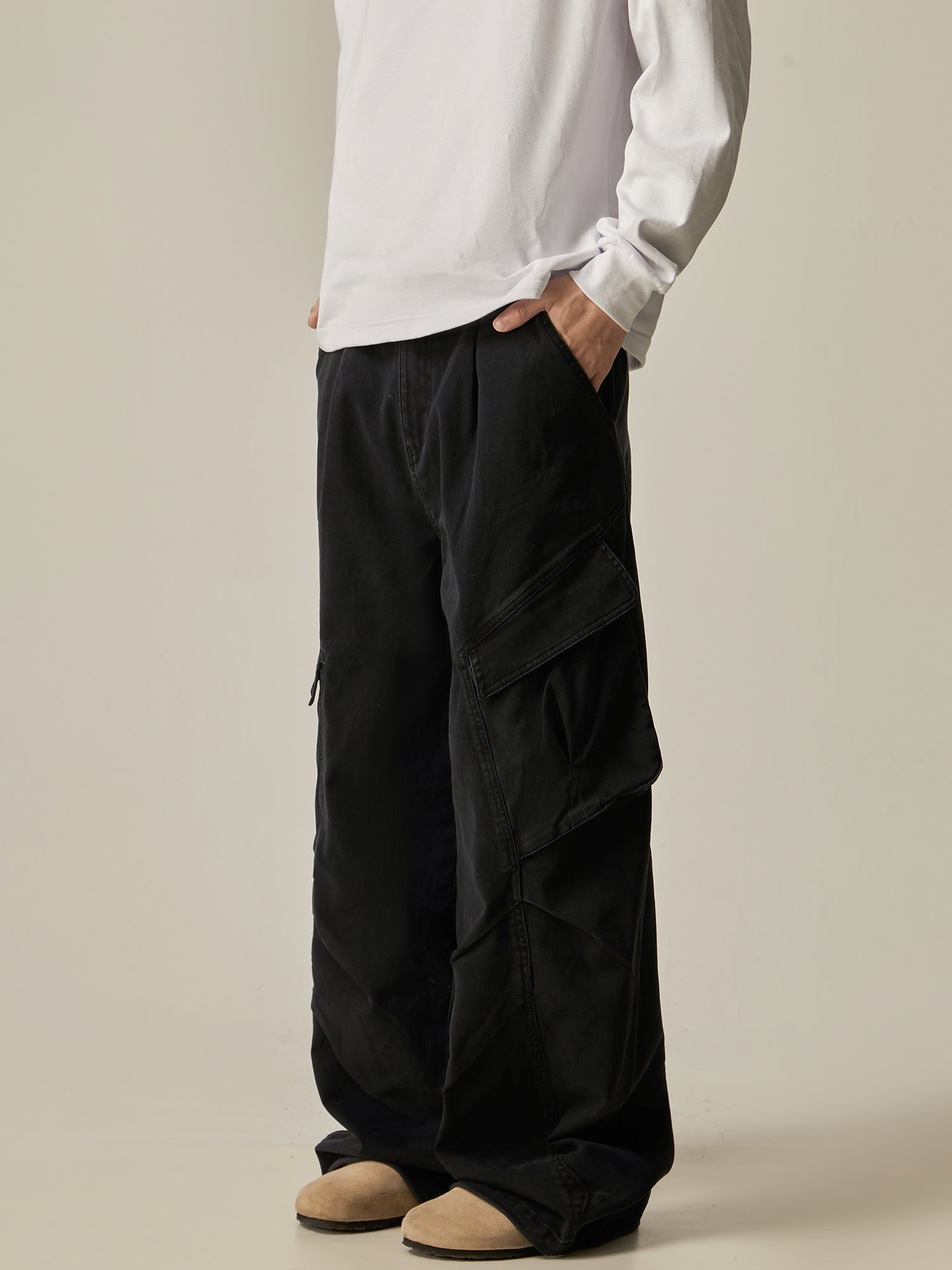 Olive Wide Leg Combat Pants