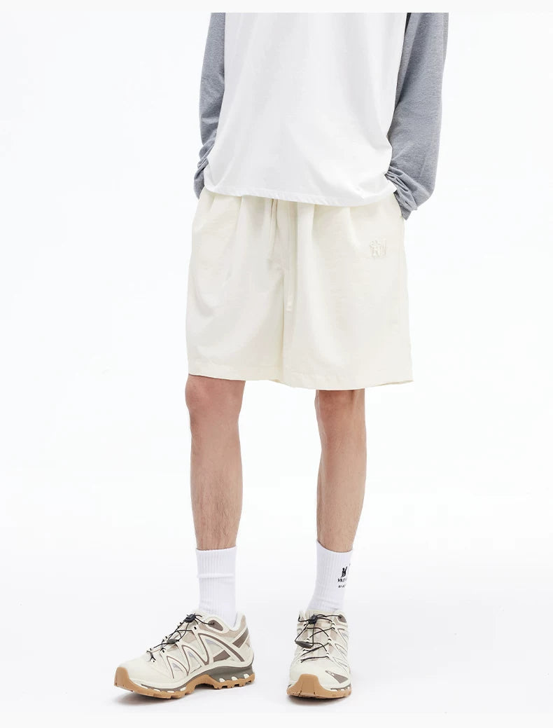 Embroidered Drawstring Bermuda Shorts