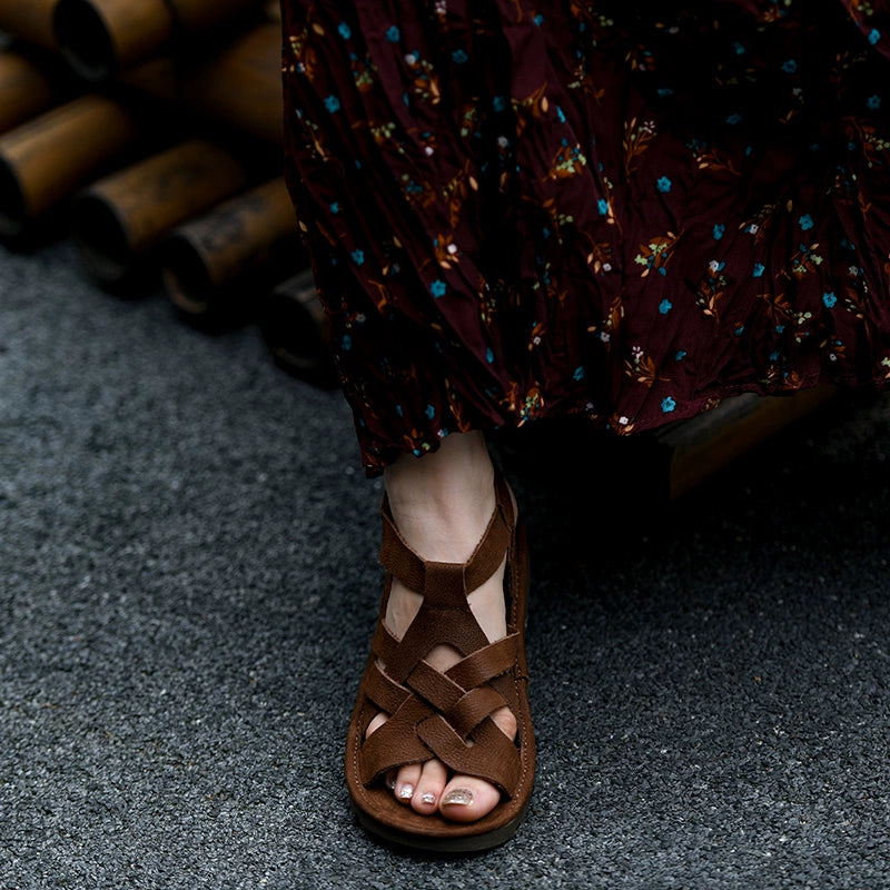 Brown Leather Fisherman Sandals