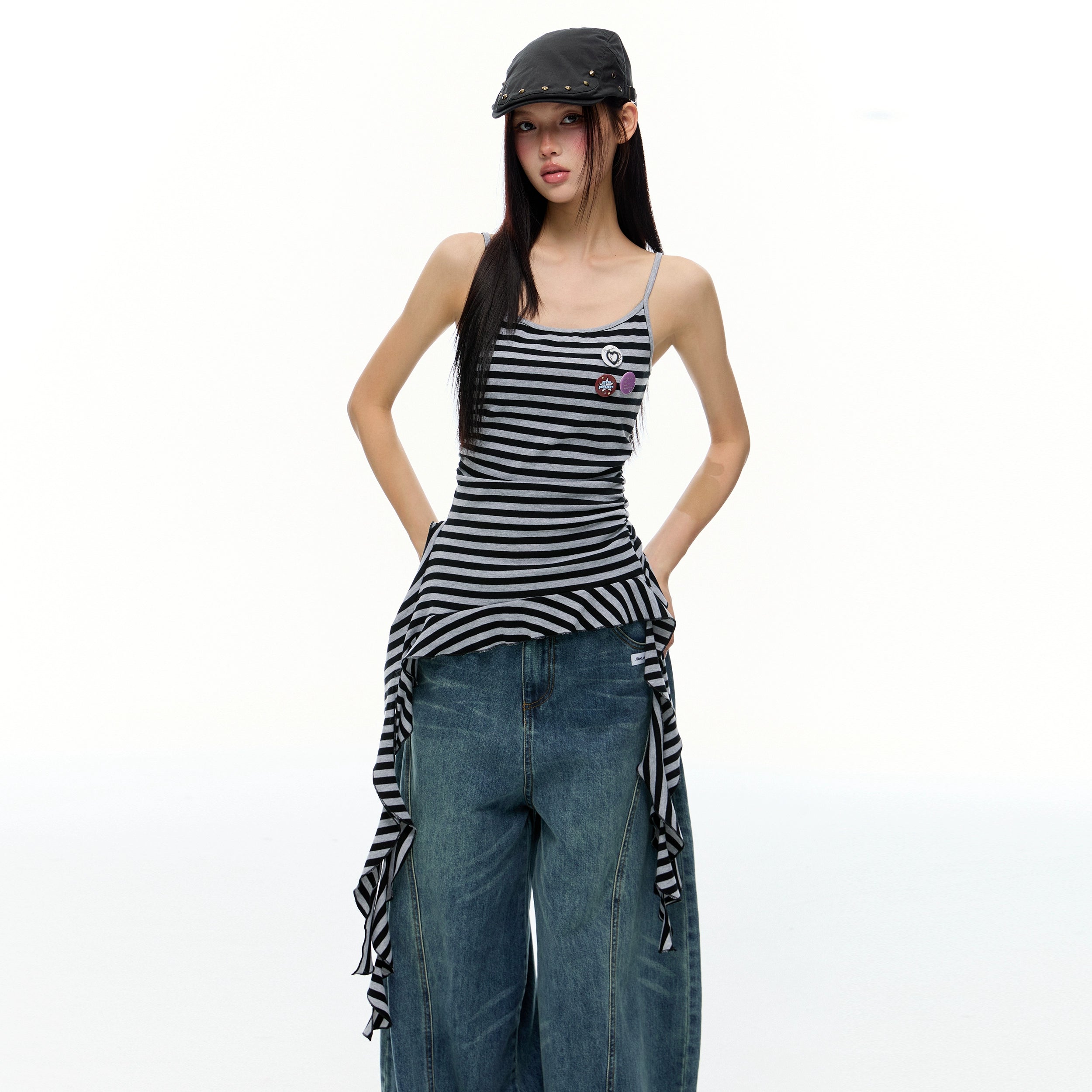 Ruffle Asymmetrical Tank Top