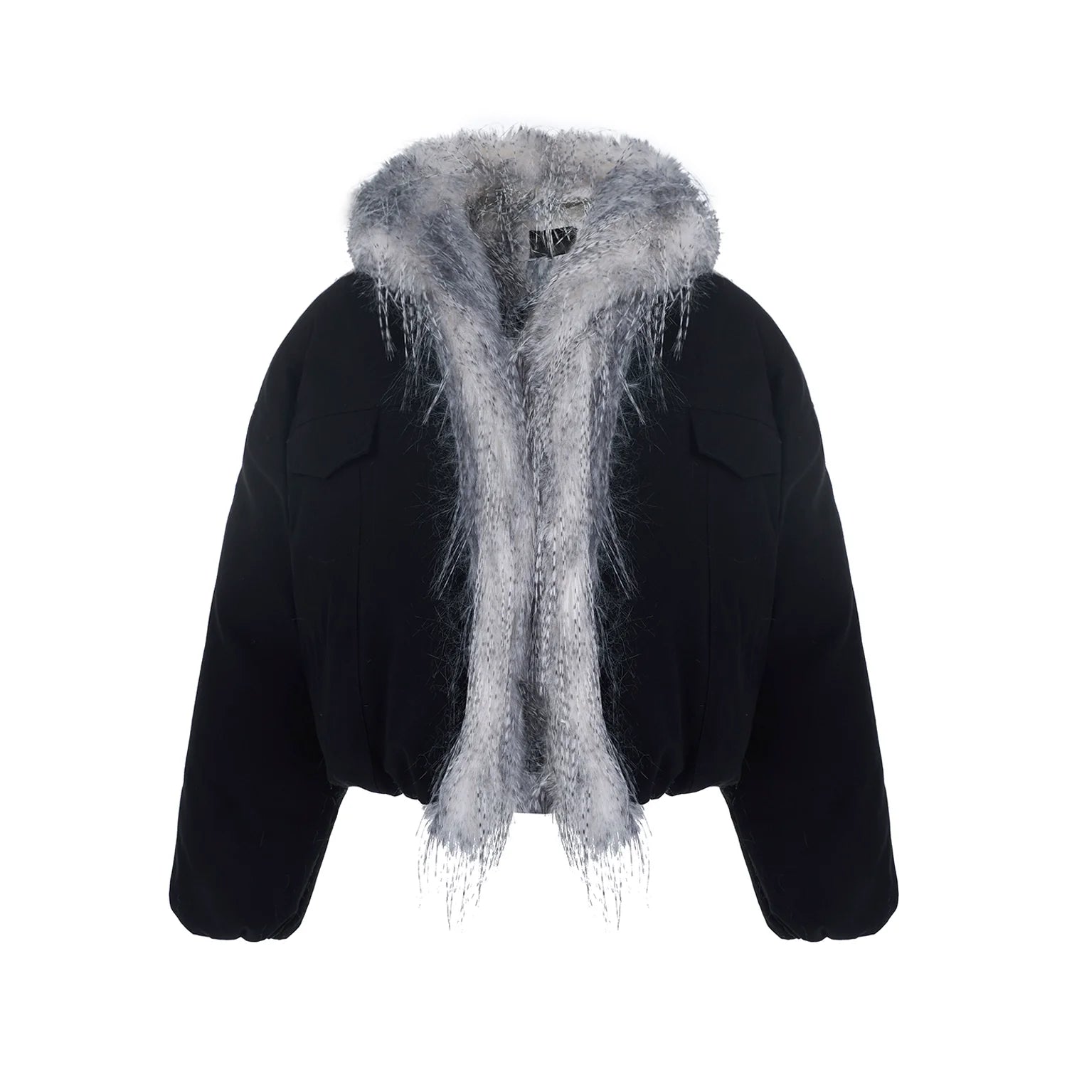Faux Fur Shawl Collar Bomber Jacket
