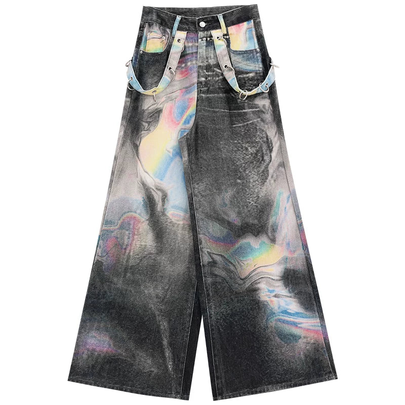 Gradient Wash Wide-Leg Jeans