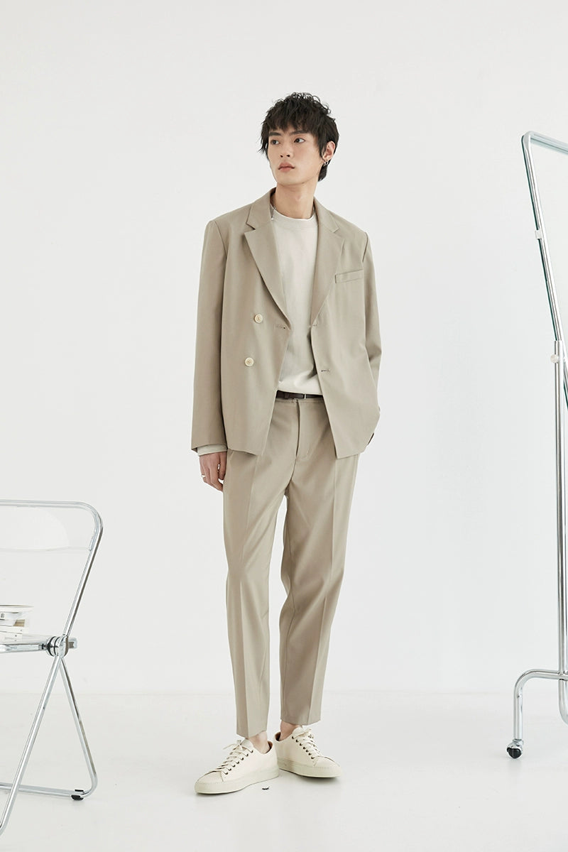 Pantalones de vestir de confort de doble plato