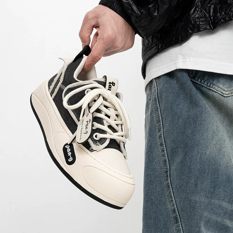 Monochrome Tag Canvas Sneakers