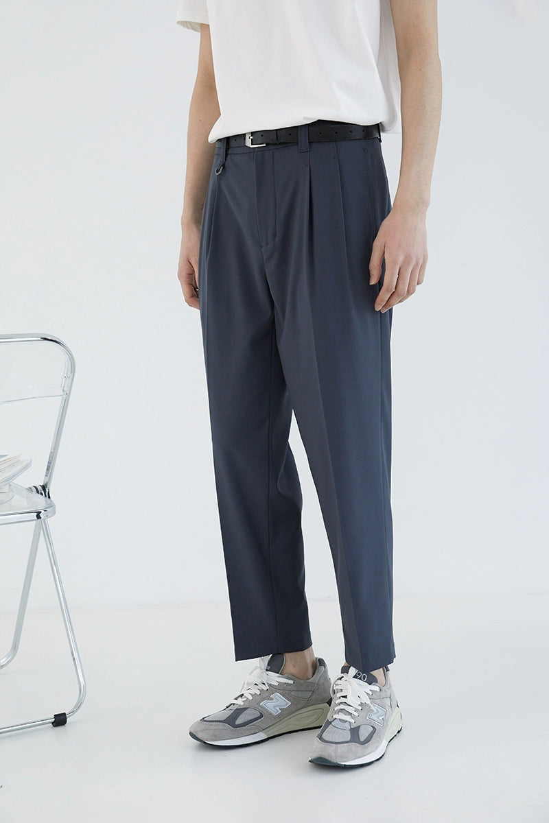 Pantalones de vestir de confort de doble plato