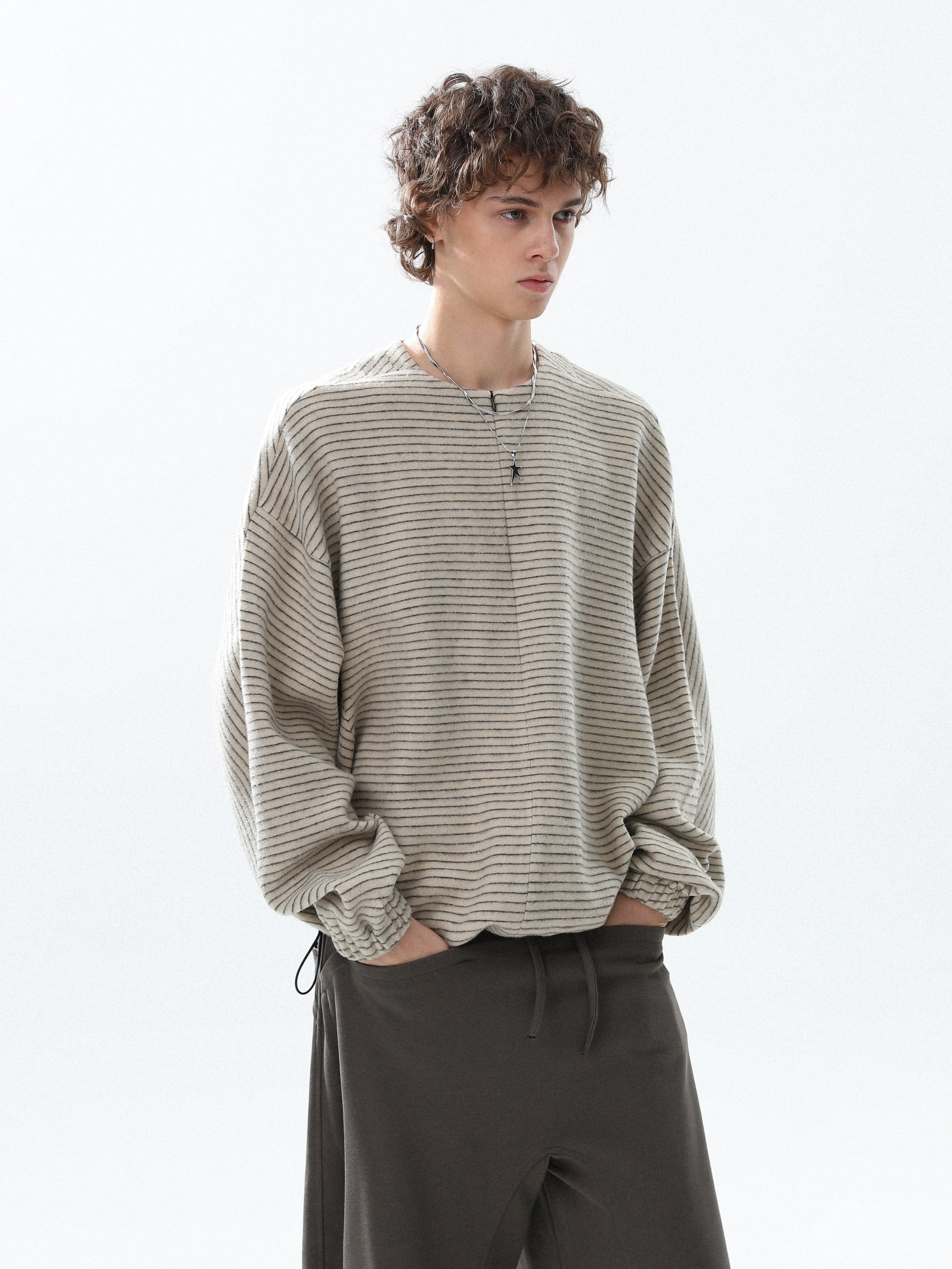 Charcoal Lines Relaxed Pullover