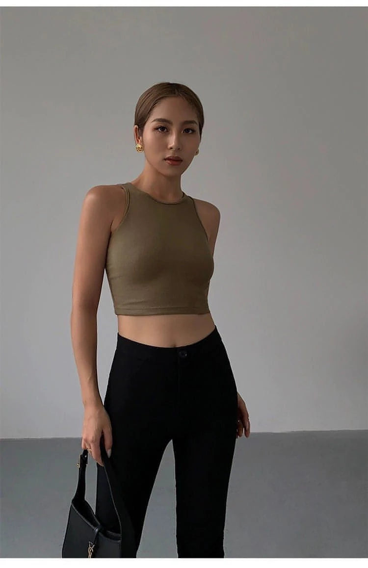 Summer Black Knitted Tank Top - chiclara