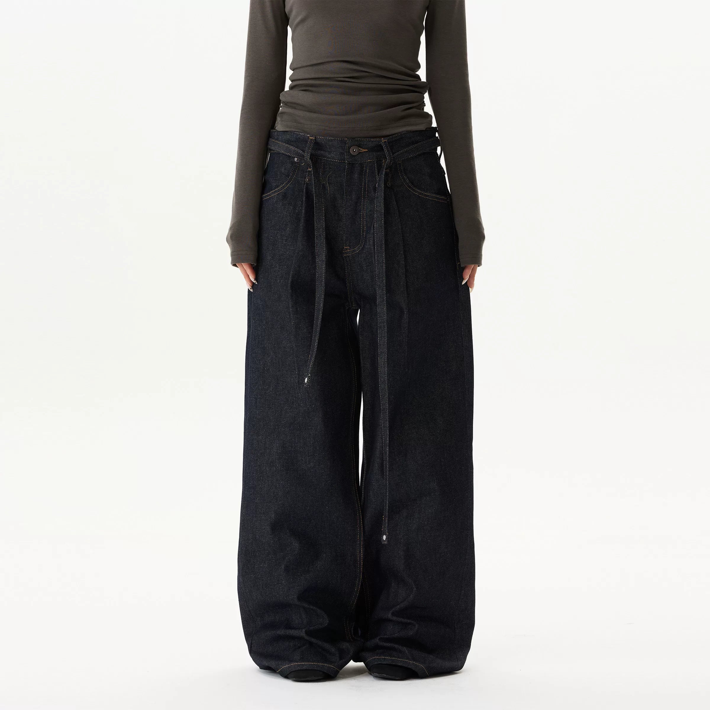 Indigo Drape Balloon Jeans