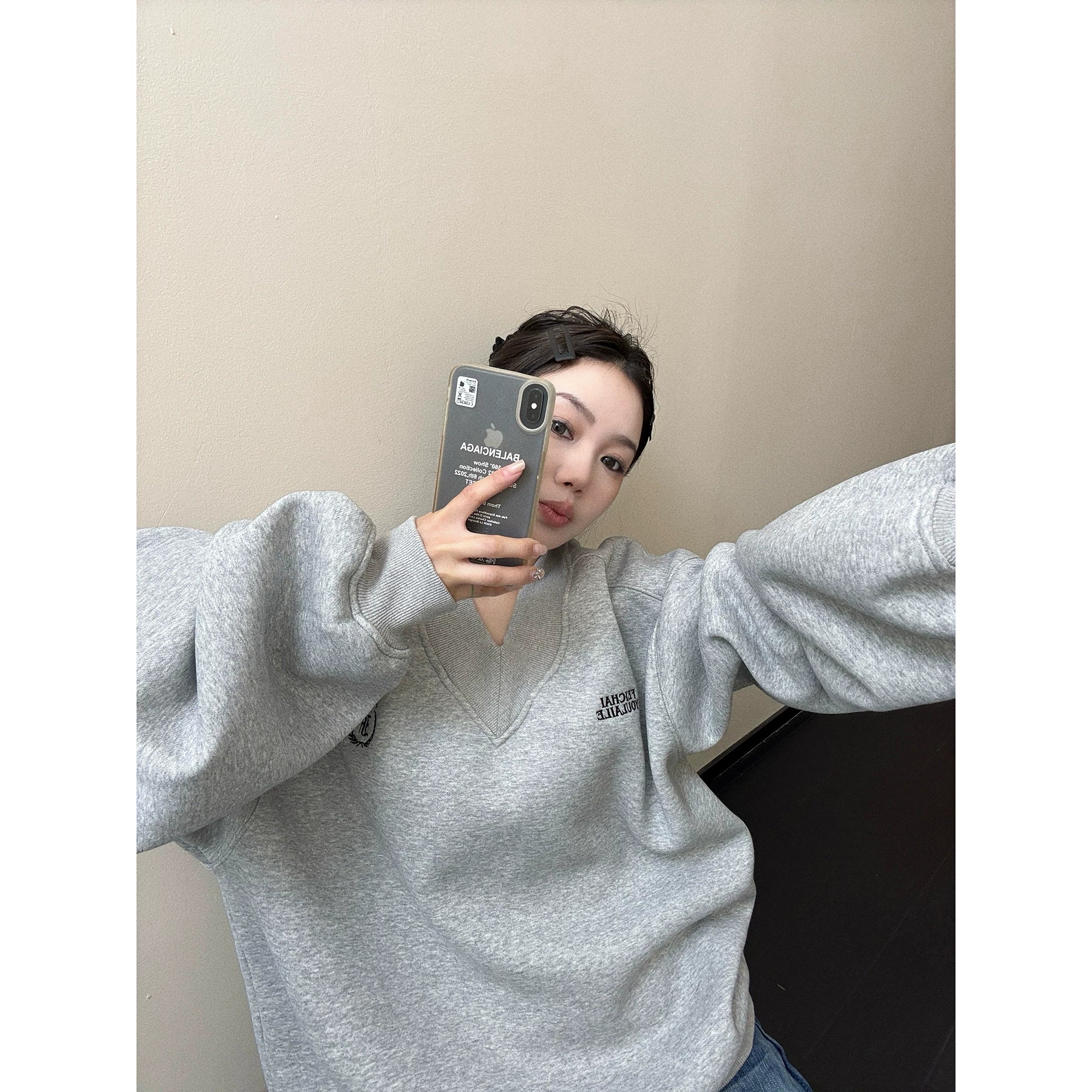 Crest V-Neck Sweatshirt