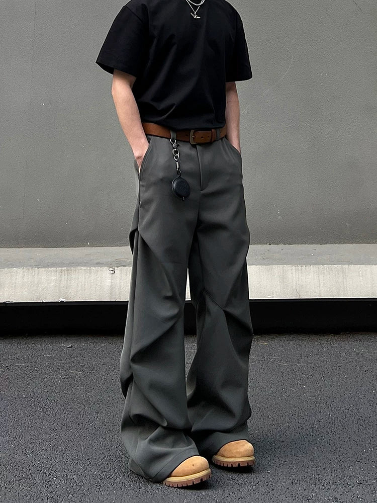 Graphite Drape Wide Trousers