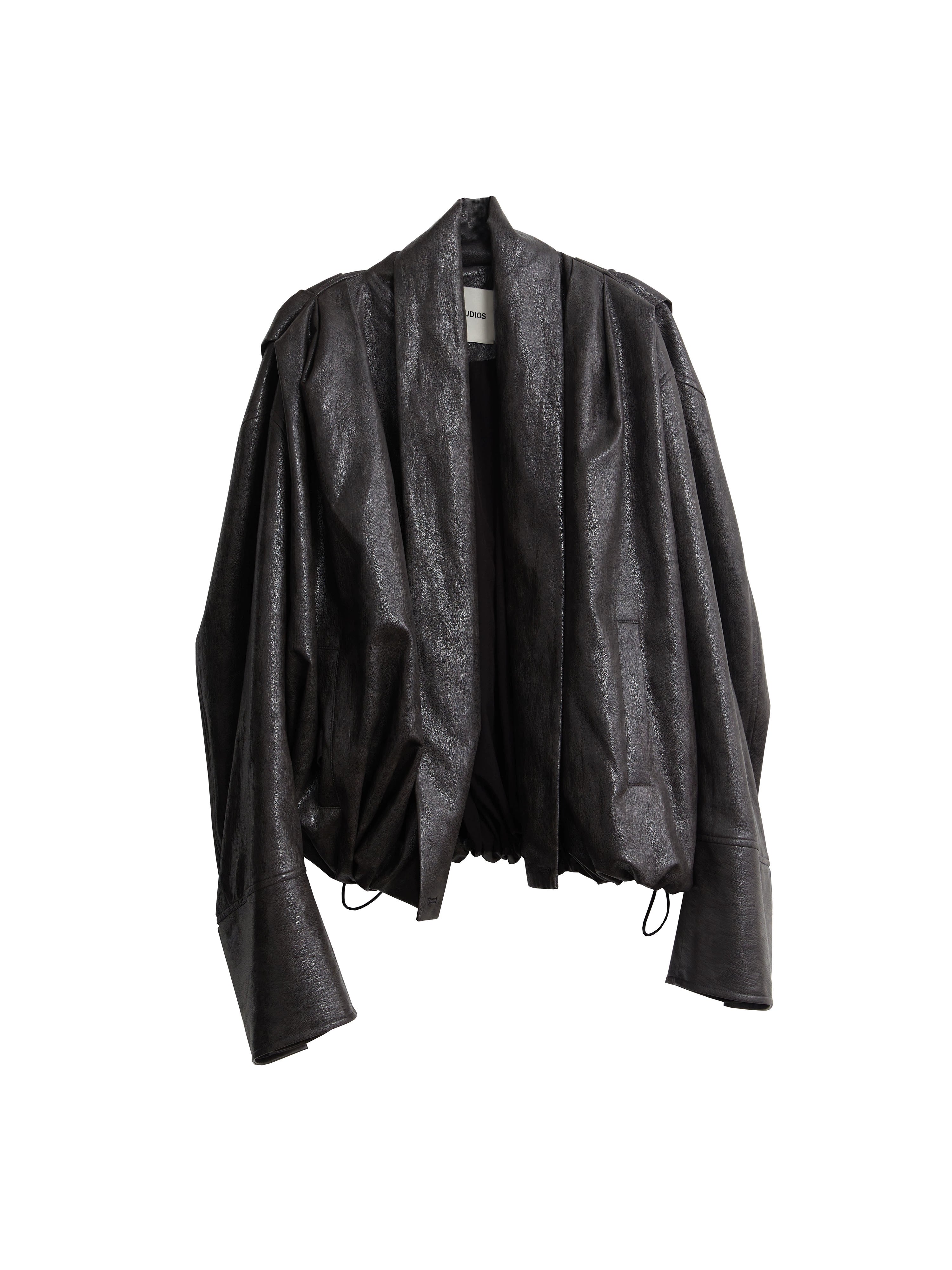 Eclipse Veil Sculpted Leather Jacket