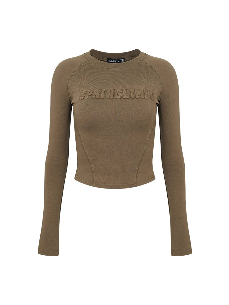 Sudadera de cultivo en relieve gris