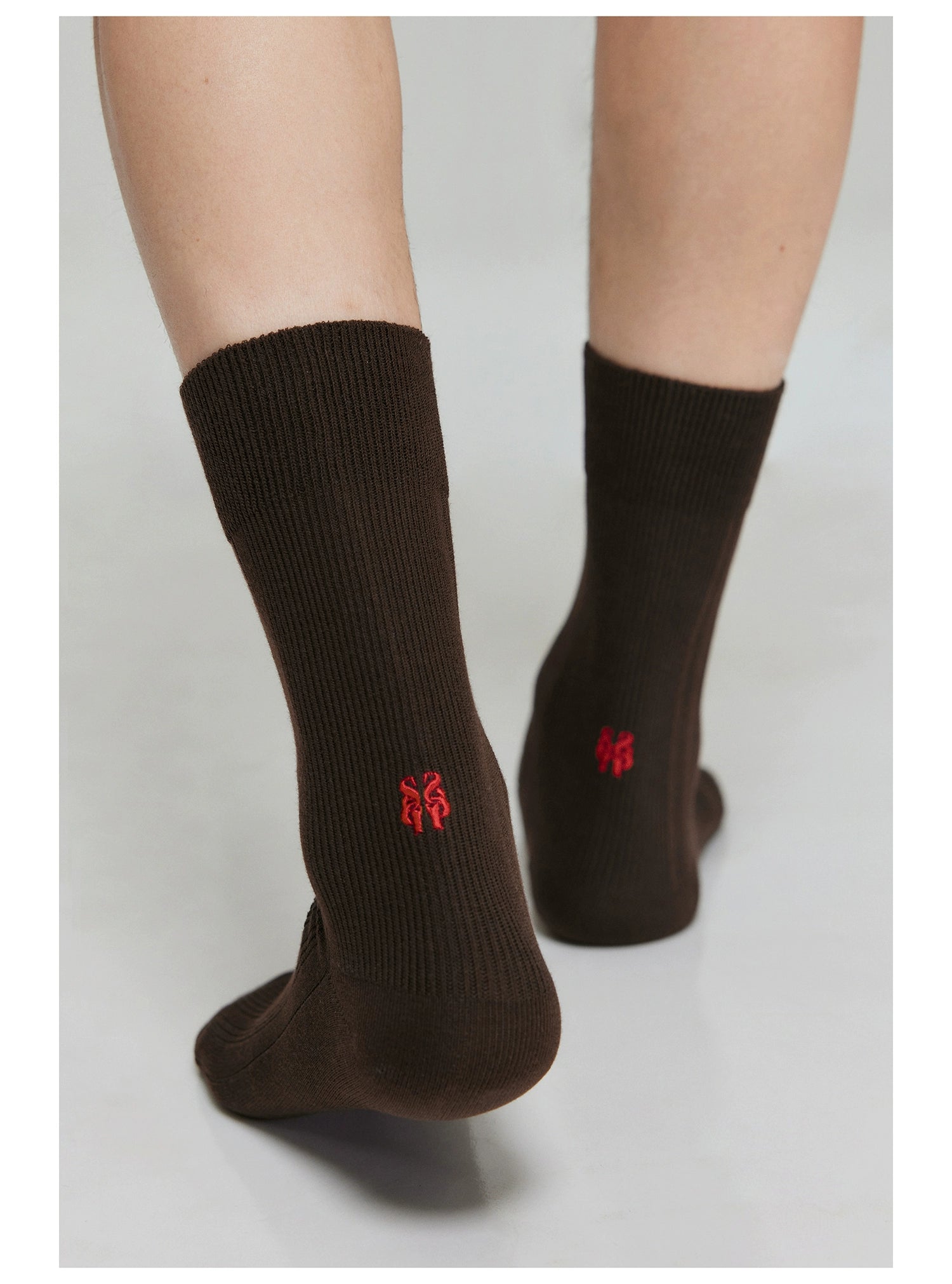Ribbed Structured Crew Socks