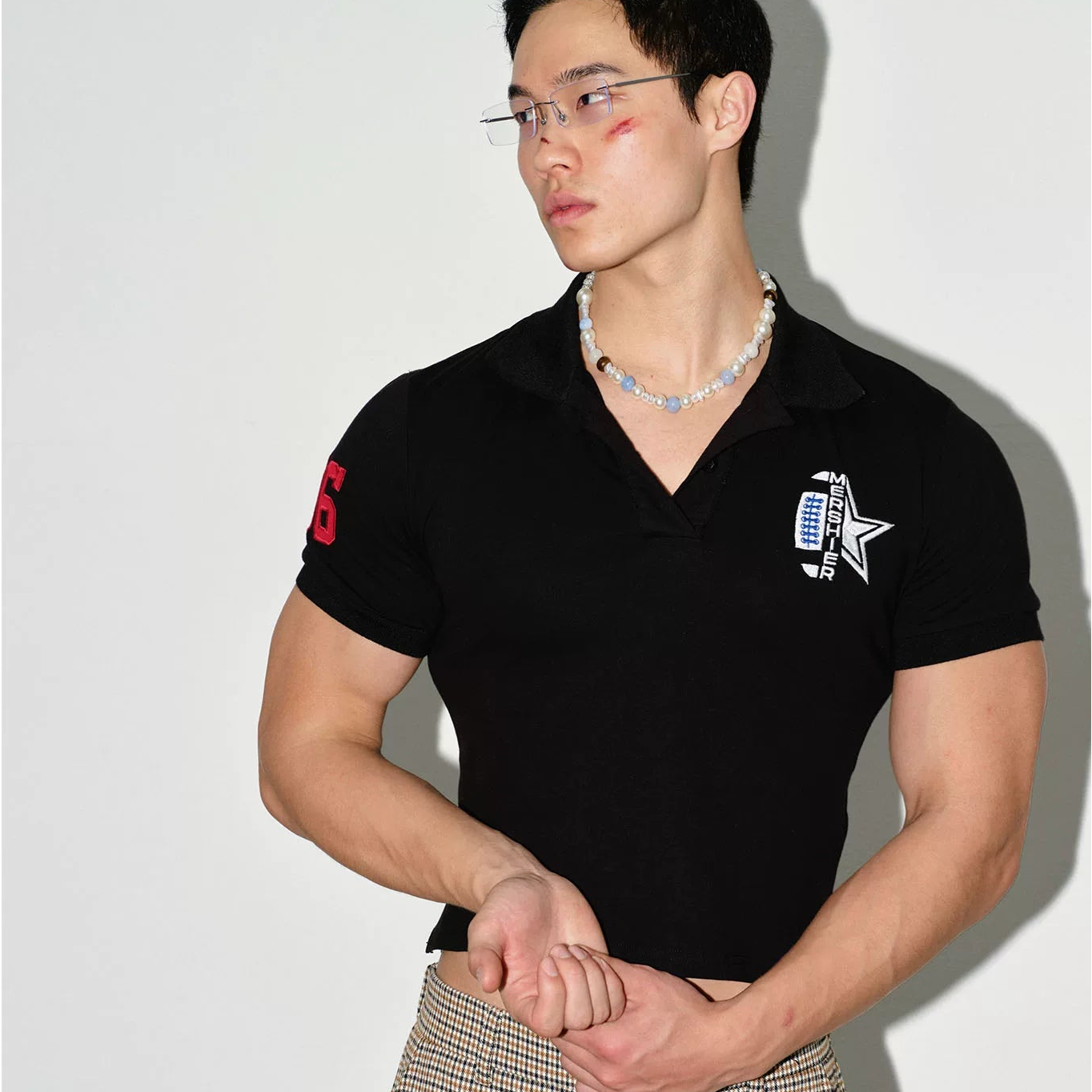White Rebel Cropped Rugby Polo Top