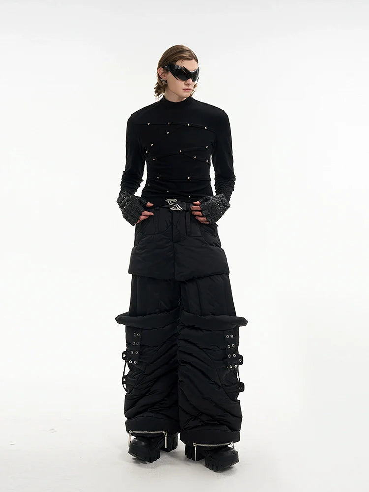 Studded Cyber Turtleneck T-Shirt