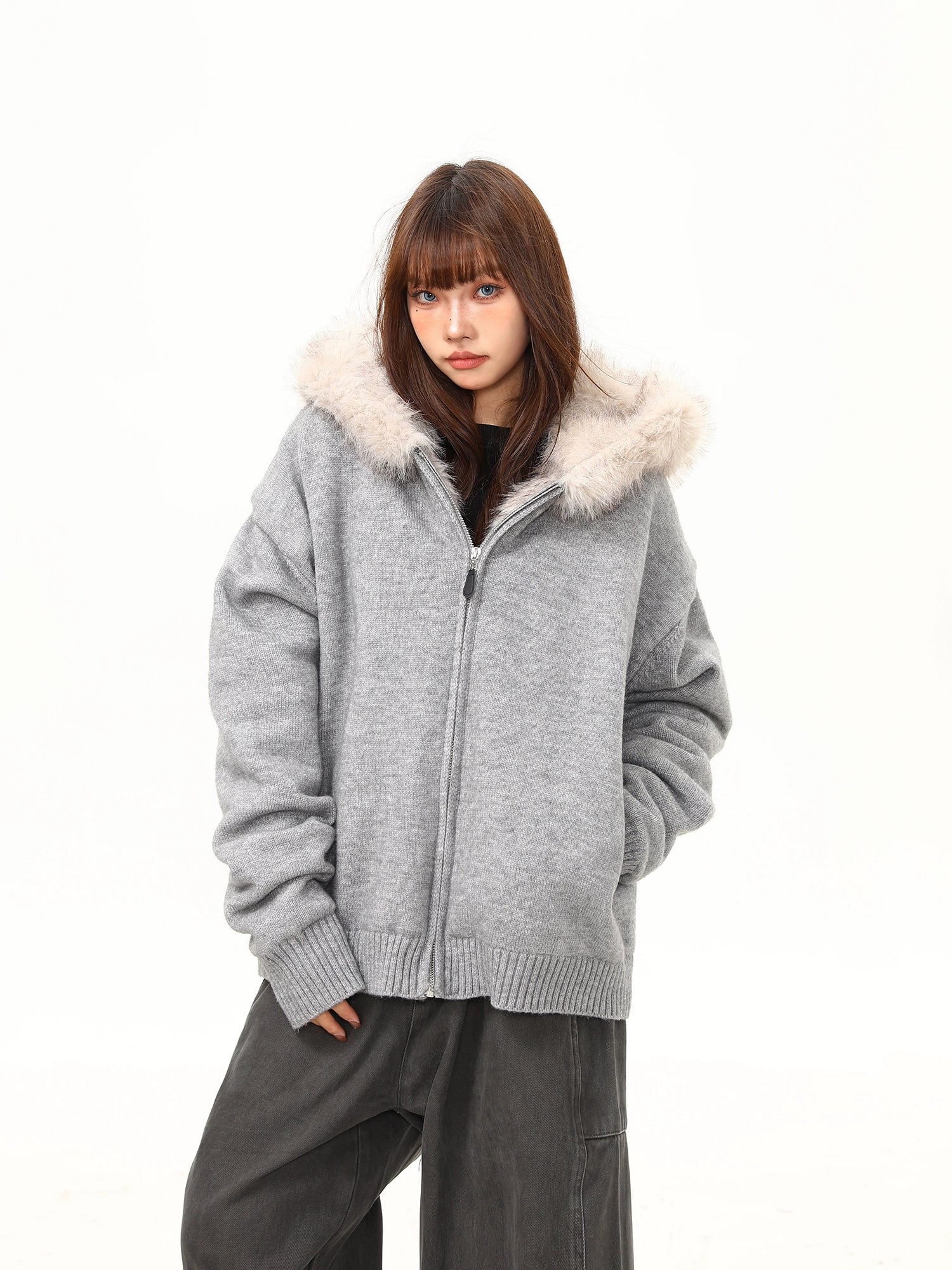 Frostbite Plush Knit Hoodie Jacket