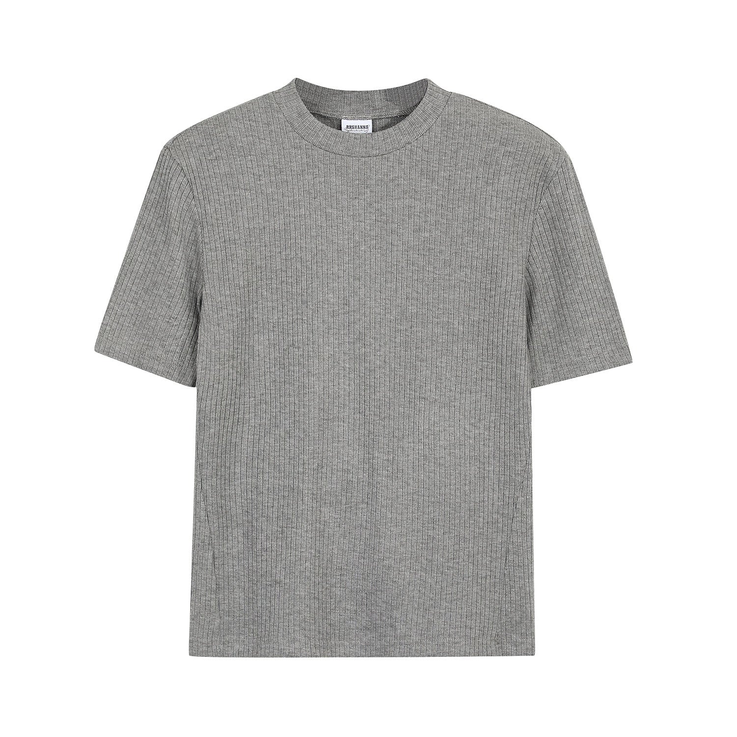 Slate Rib Knit Mock Tee