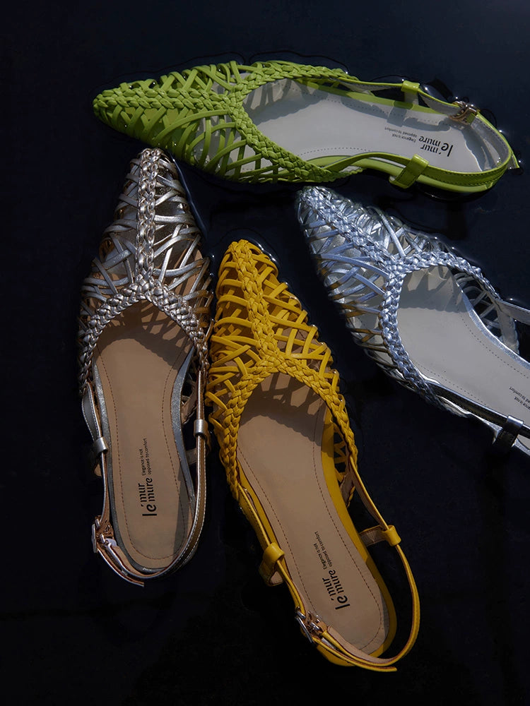 Colorful Pointed Toe Loafer Flats