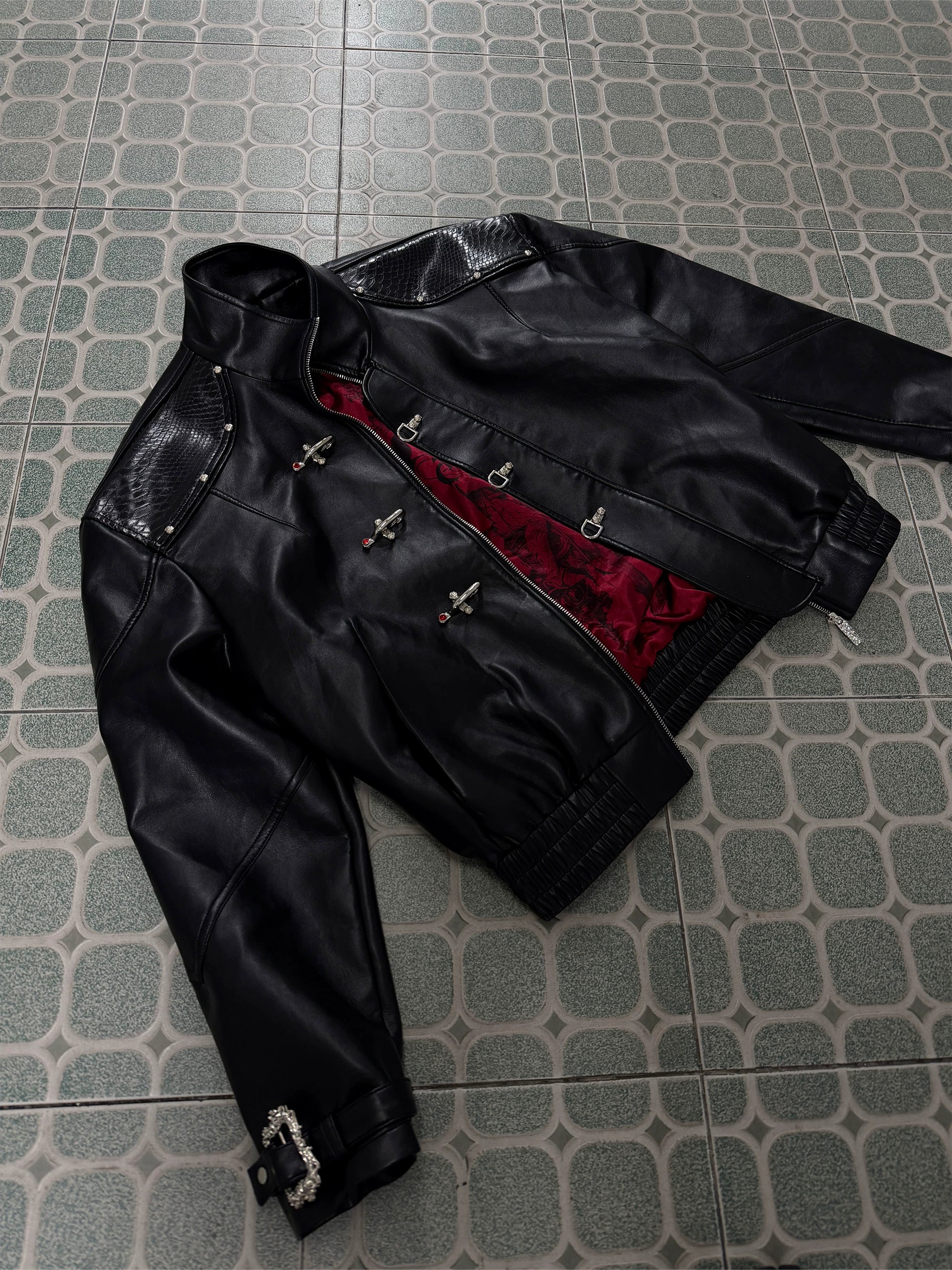 Crimson Relic Buckle Rider Jacket