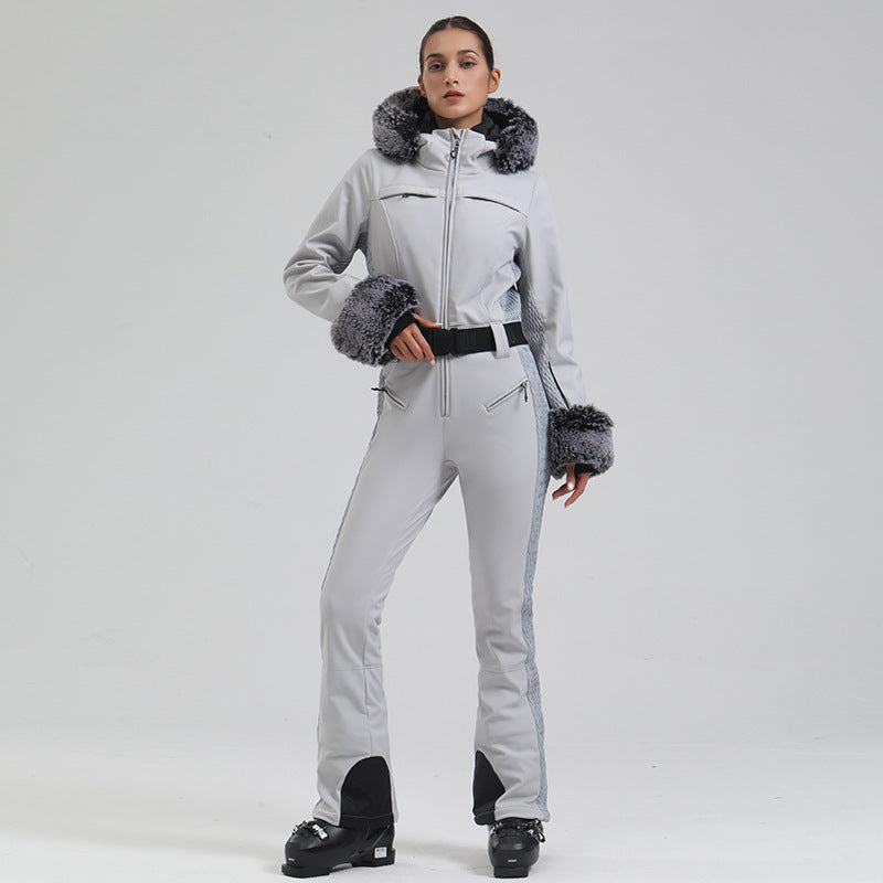 Alpine Luxe Fur-Trim Ski Suit