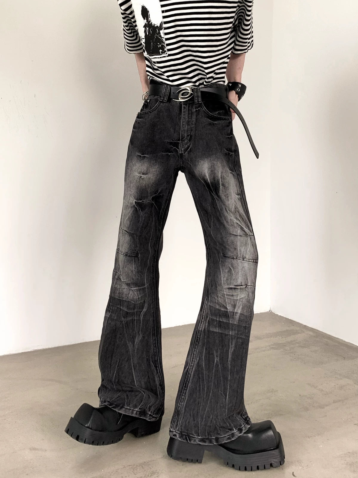 Whiskered Fade Bootcut Denim