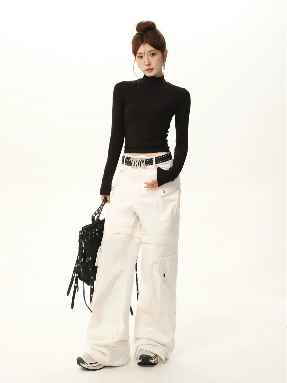 아메리칸 스타일 브러시드 모크넥 롱슬리브 티셔츠