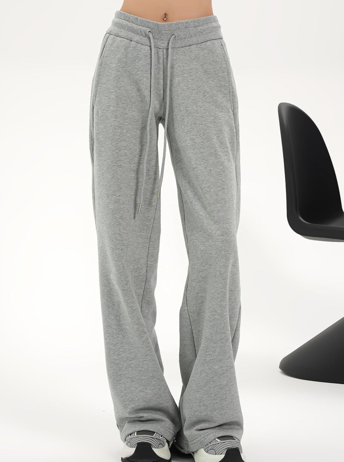 Pantalon à cordon à jambes larges à taille haute - pantalon de salon en ajustement détendu