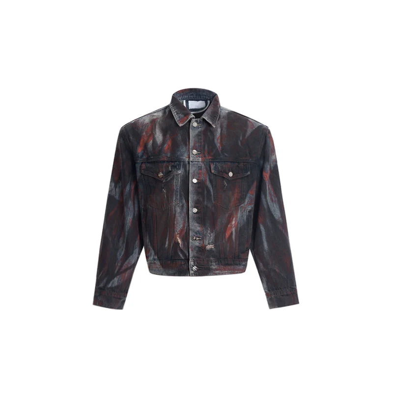 Acid-Washed Denim Rust Effect Jacket and Jeans Setup