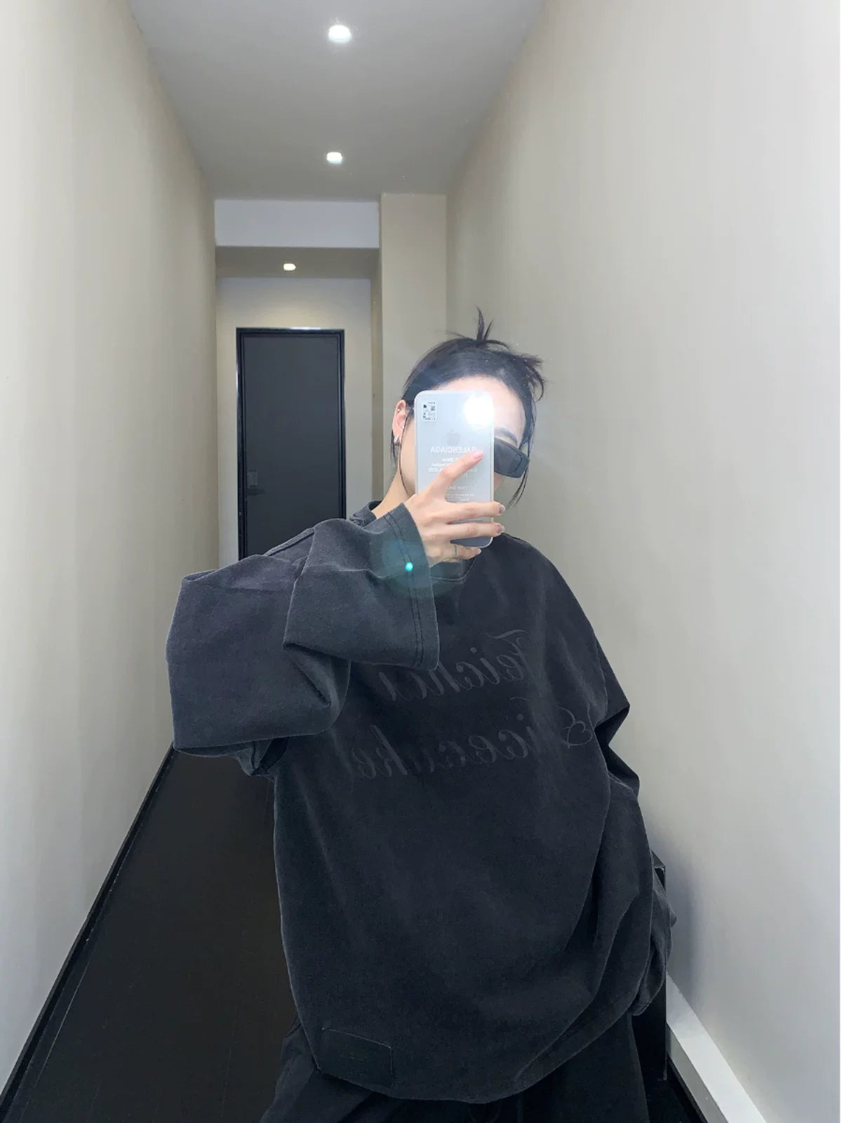 Midnight Script Fleece Crewneck Sweater