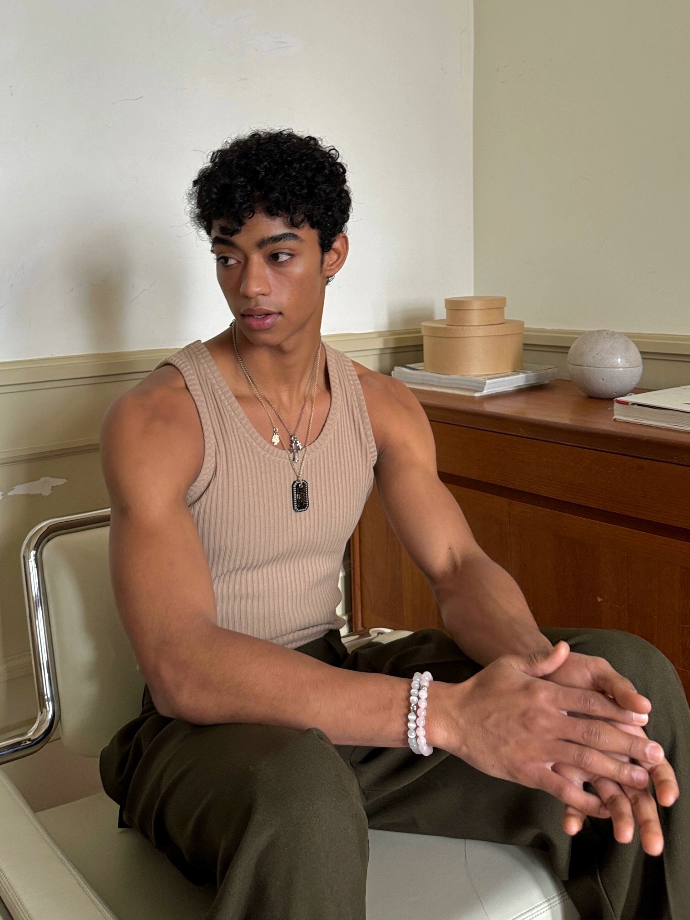 Coffee Thick Ribbed Tank Top