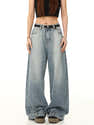 Jean Baggy Cargo Fille - Denim Large, Style Y2K Vintage, Taille Basse, Poches Multiples - 4