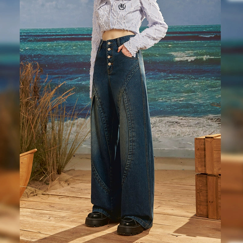 American Retro Patchwork Jeans