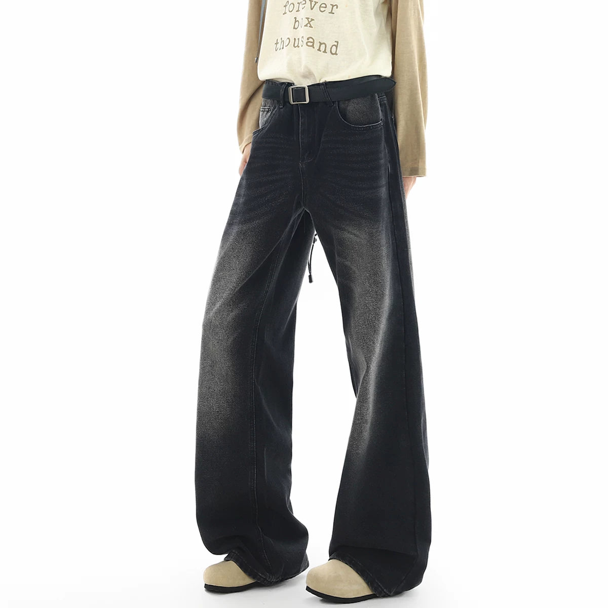 Fadewave Ultra‑Wide Vintage Jeans