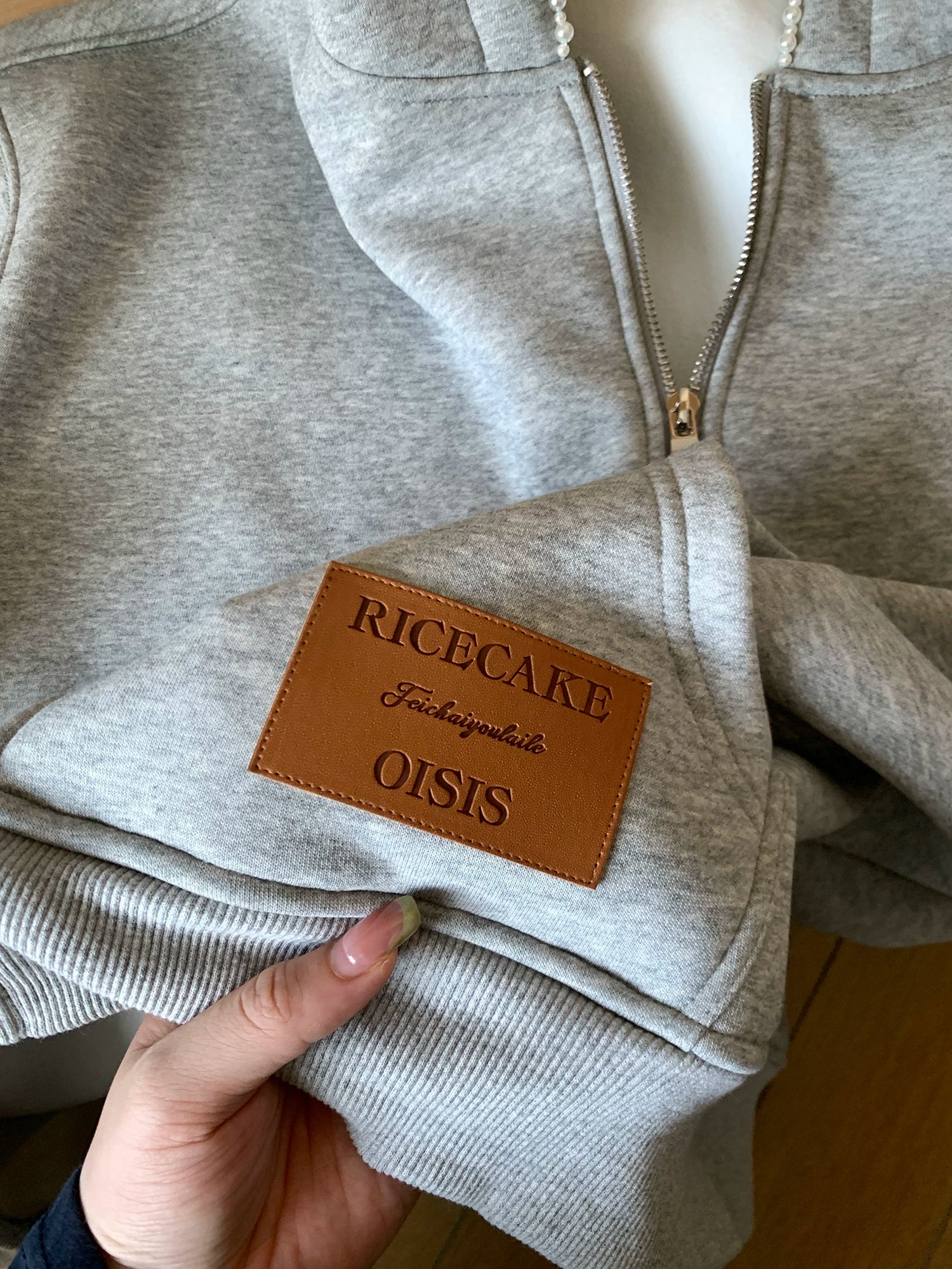 Pearl Trim Cloud Zip Hoodie