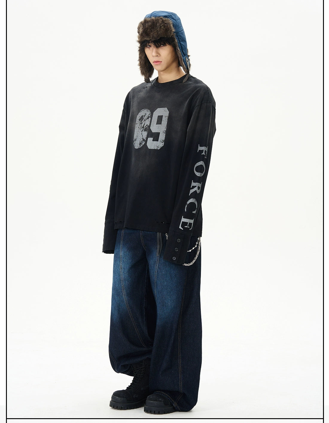 Distressed Force Graphic Long Sleeve Tee