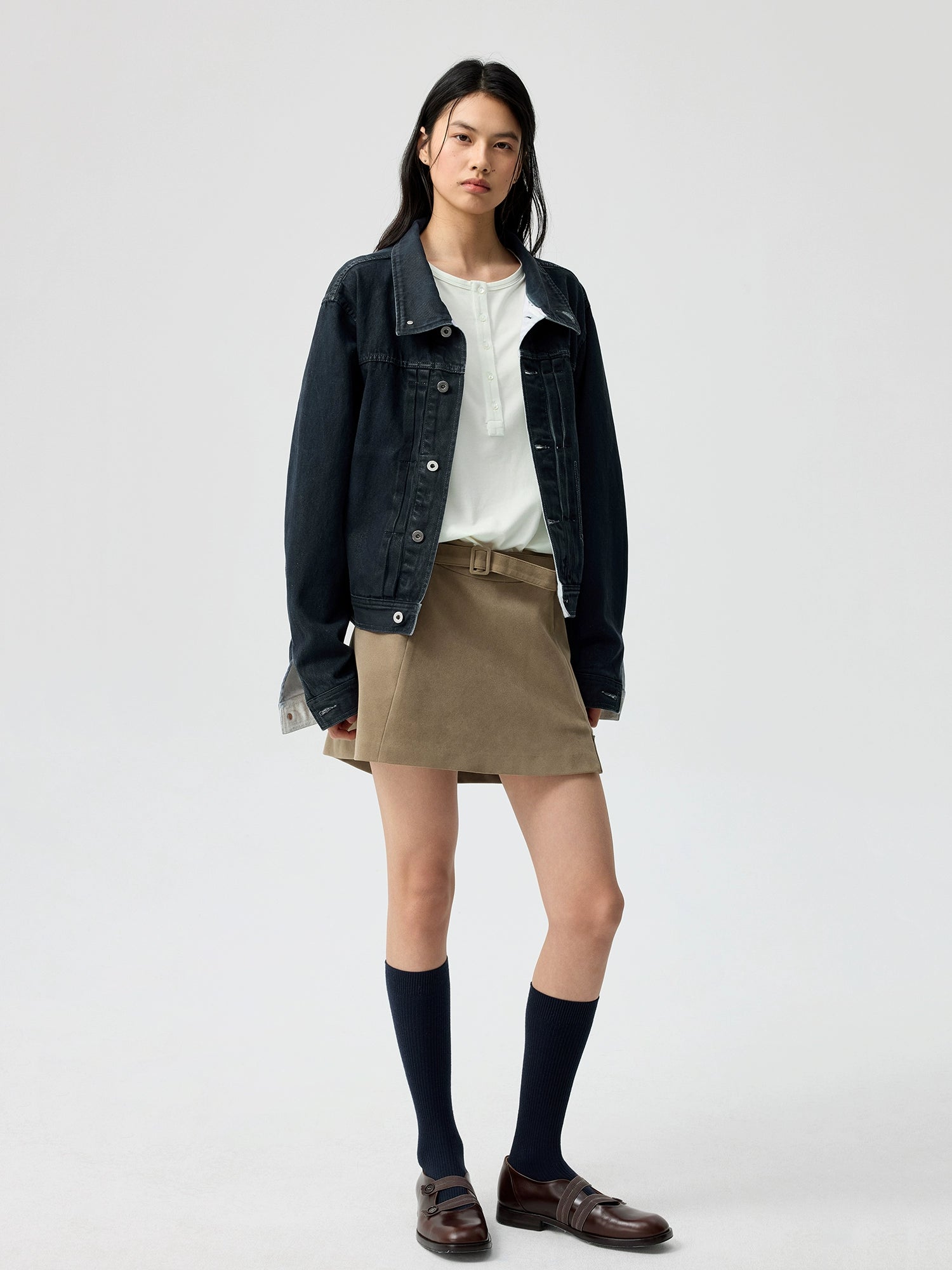 Sandstone Belted Urban Mini Skirt