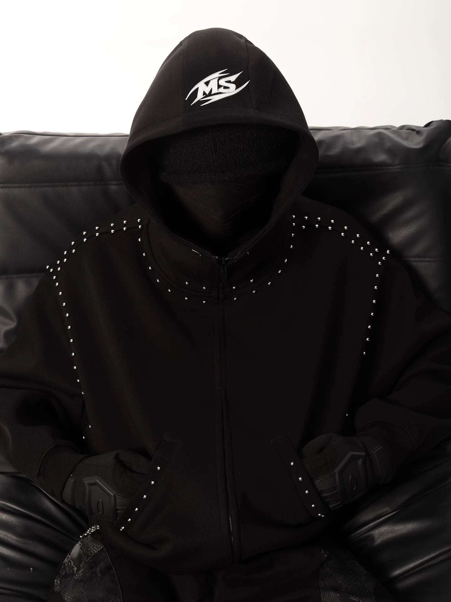 Starlit Spire Studded Logo Hoodie