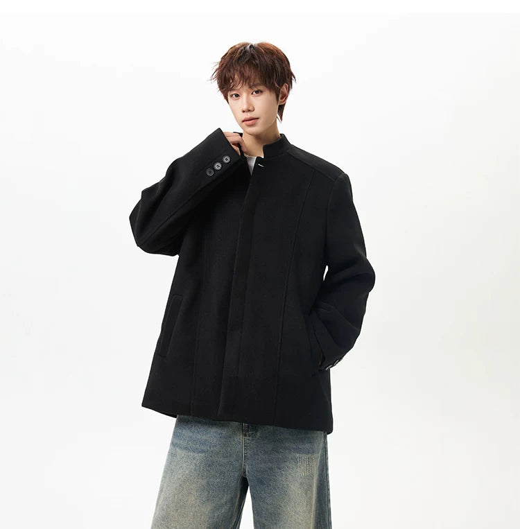Stand-Collar Wool Jacket