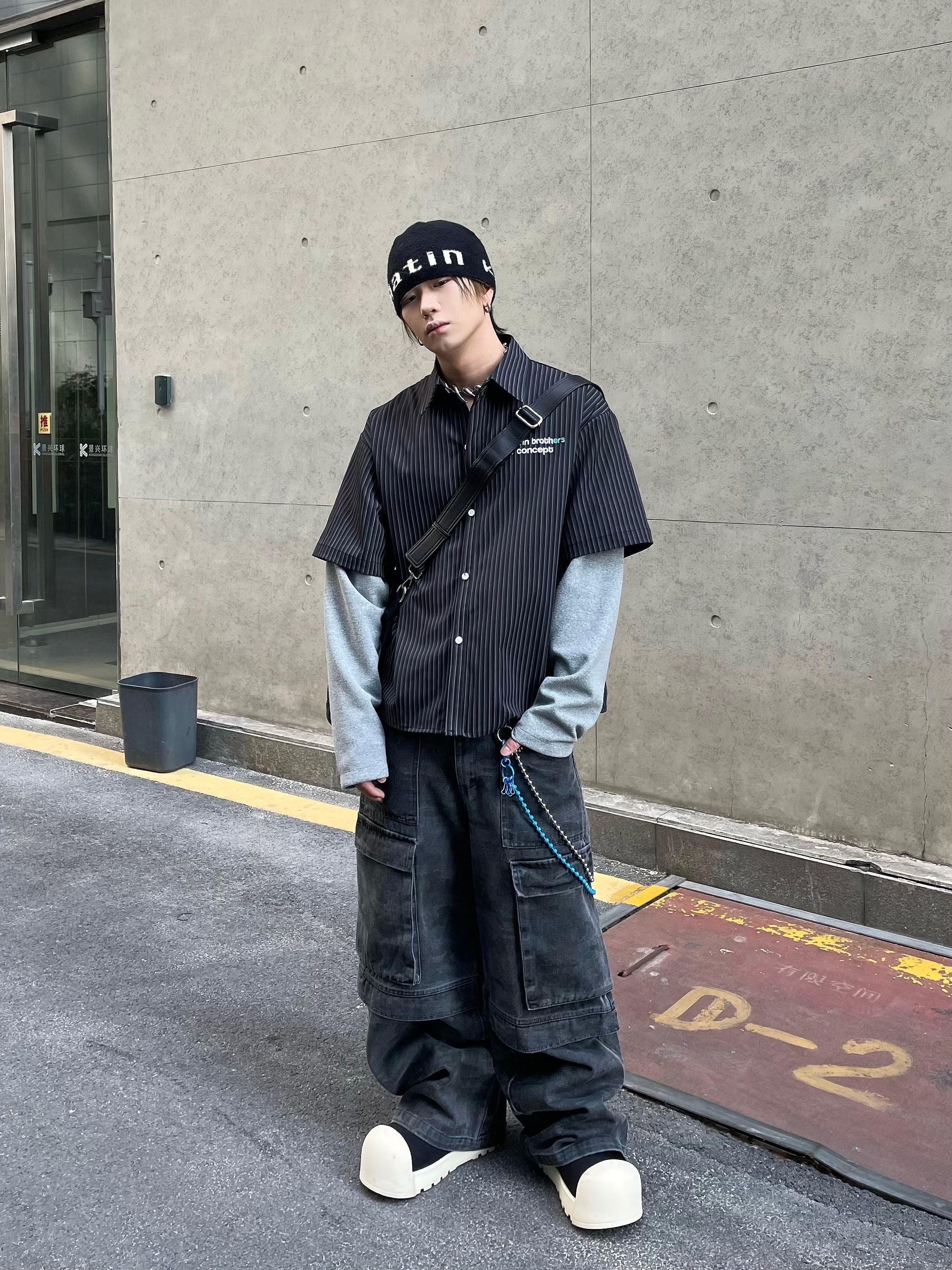 Streetwise Layered Pinstripe Shirt