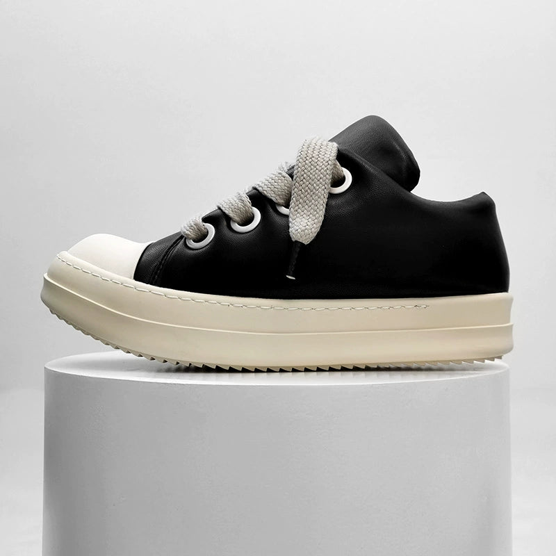 Black Thick Sole Casual Sneakers