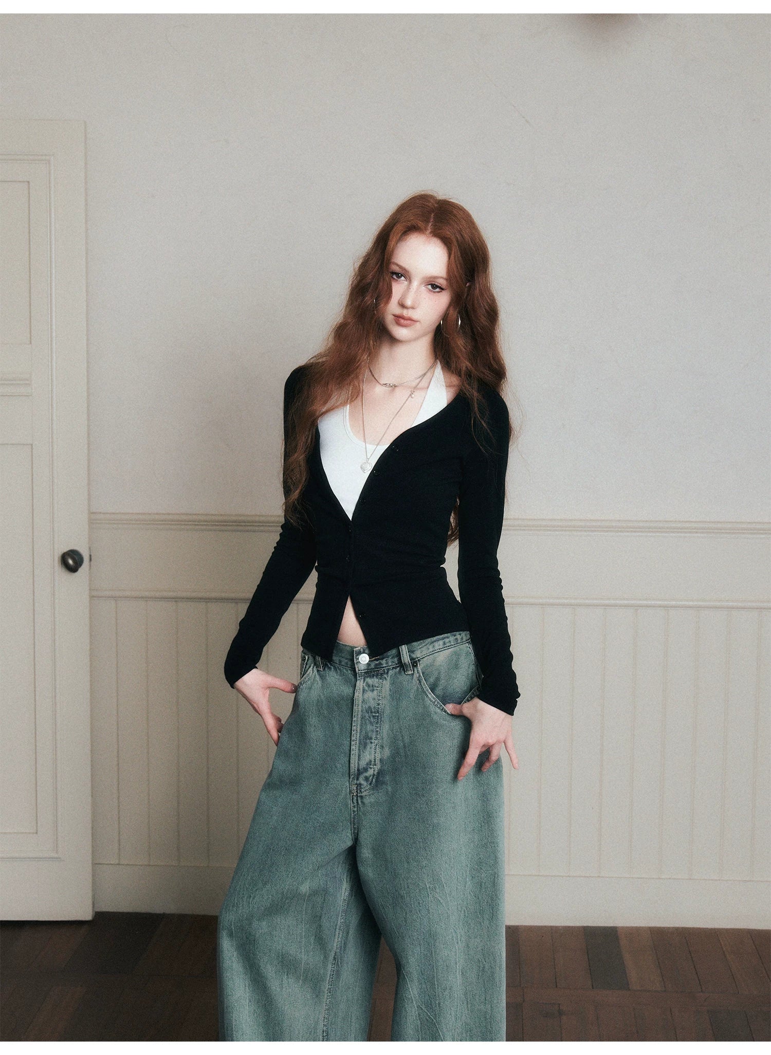 Ink Muse Ruched Cardigan Top