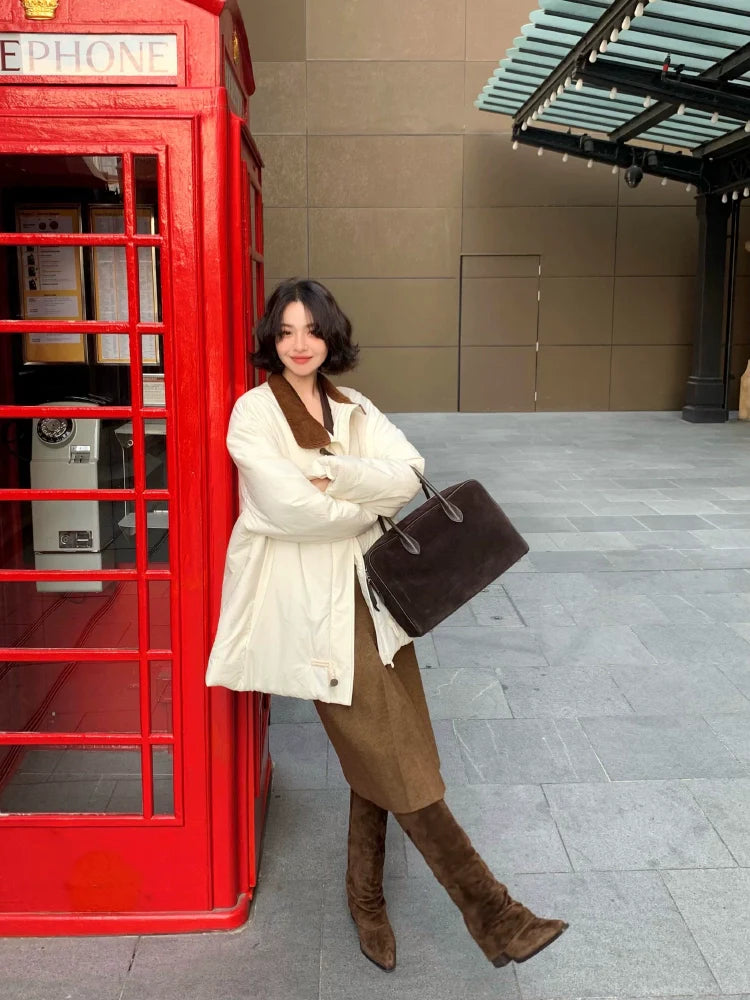 Slit Woolen Midi Pencil Skirt