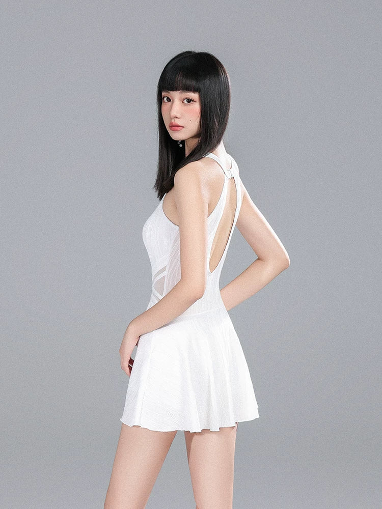 Court Bliss White Tennis Dress Romper