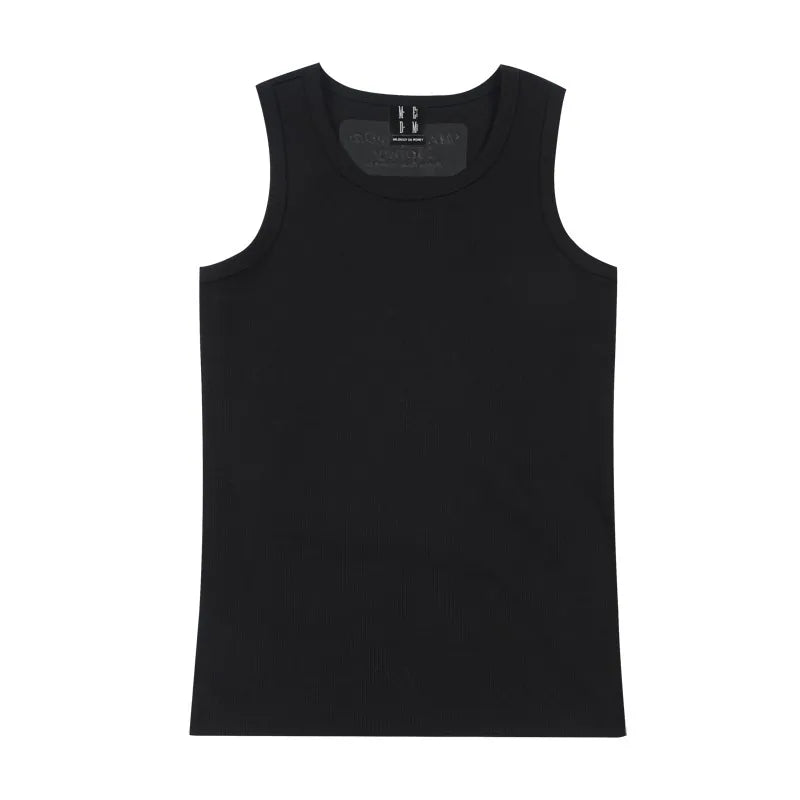 Logo Print Ribbed Tank Top